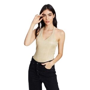 Electra‎ Bodysuit Gold | BSSA Womens Top SZ SMALL NWT